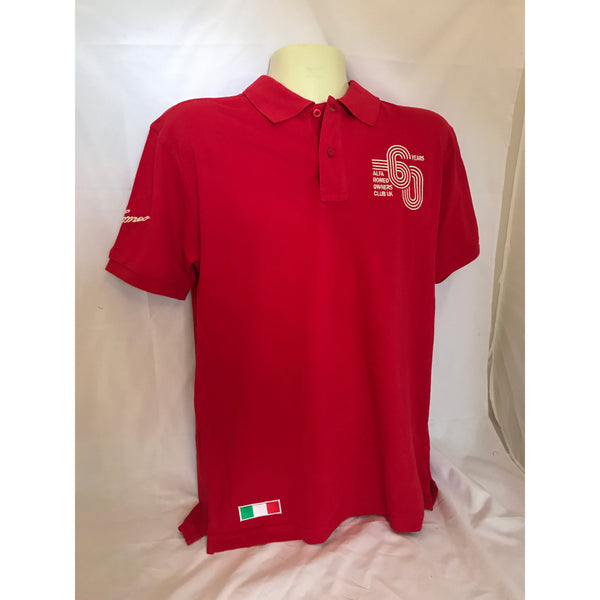 NEW Mens 60th Anniversary AROC Polo - Cherry Red - Medium, Large, 2XL & 3XL ONLY
