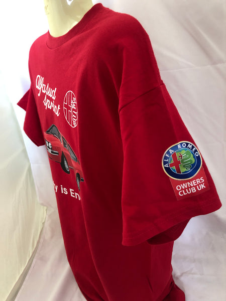 2026 AROC Alfasud Sprint T-Shirt - Red - Large & XL ONLY