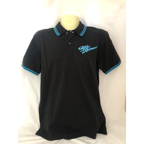 New Mens AROC Polo - Black/Turquoise