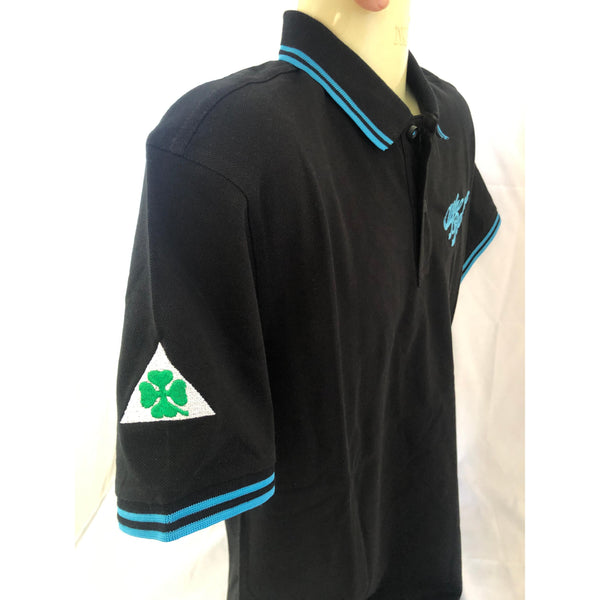New Mens AROC Polo - Black/Turquoise
