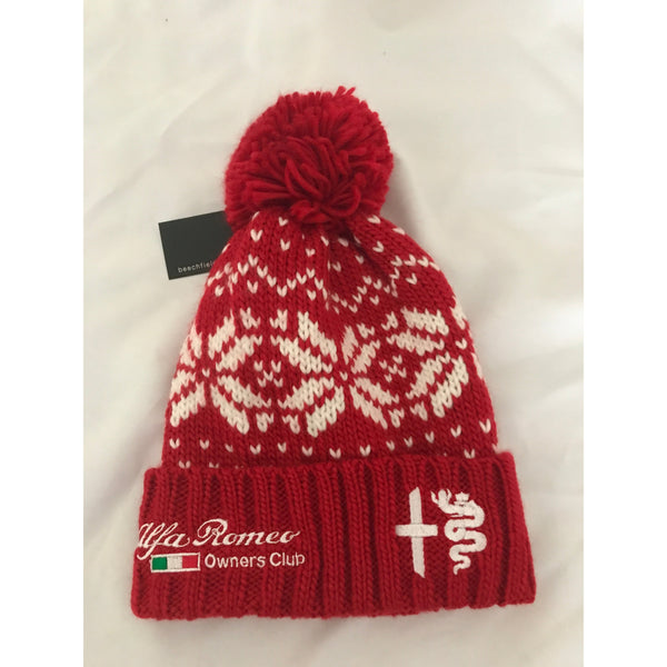 NEW Fair Isle AROC Bobble Hat - Red