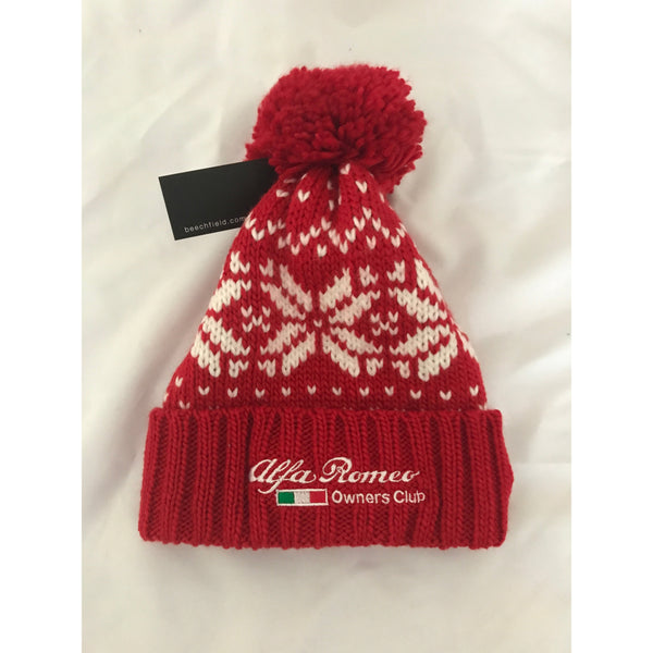 NEW Fair Isle AROC Bobble Hat - Red