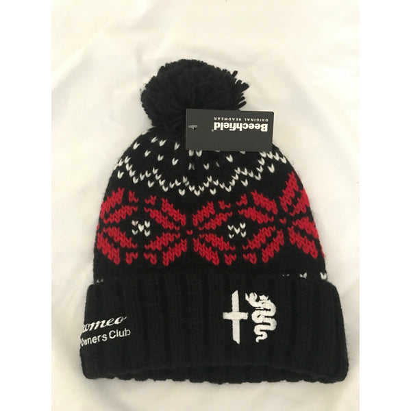 NEW Fair Isle AROC Bobble Hat - Black