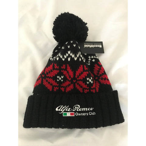 NEW Fair Isle AROC Bobble Hat - Black