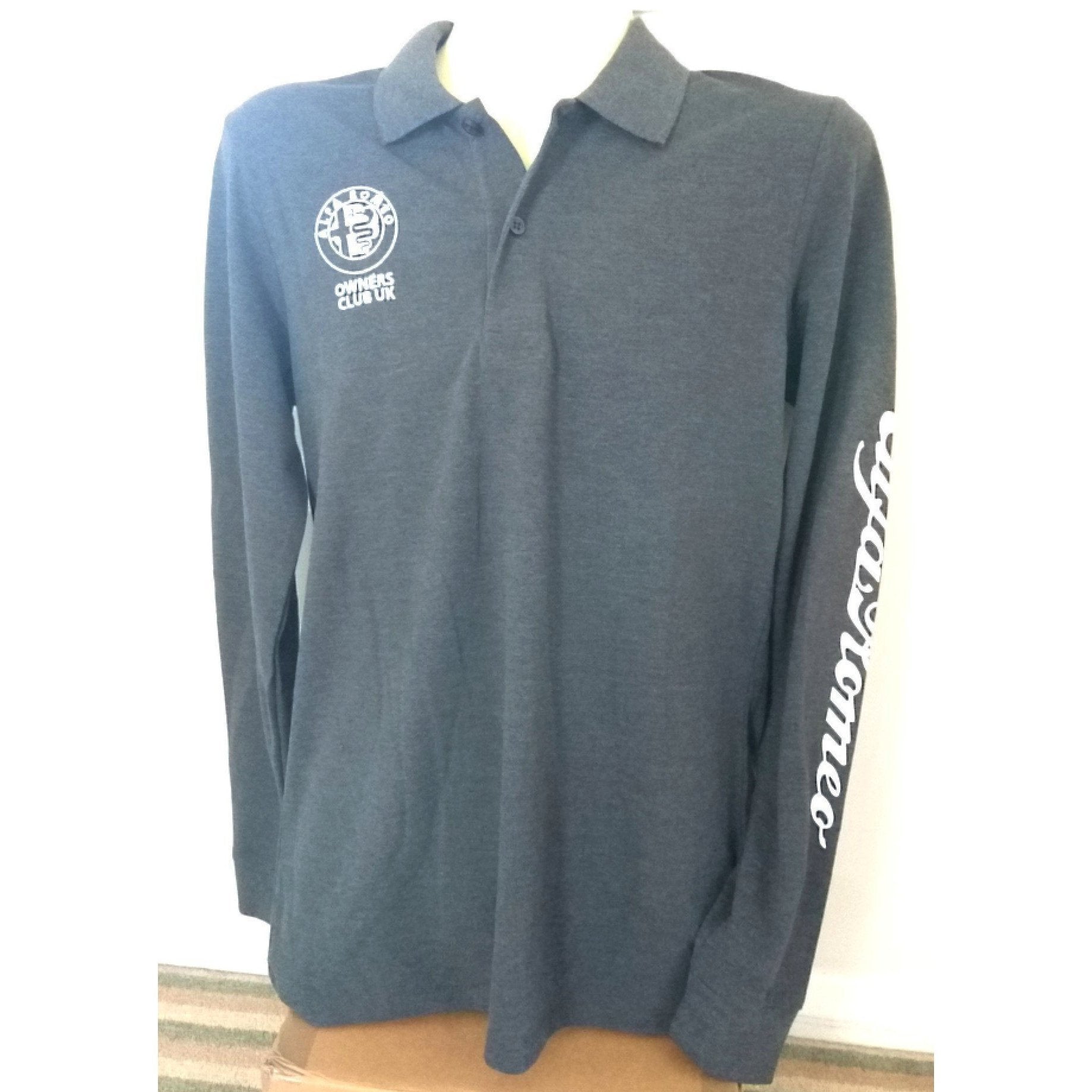 AROC Long Sleeve Polo in Grey - Small & Medium ONLY