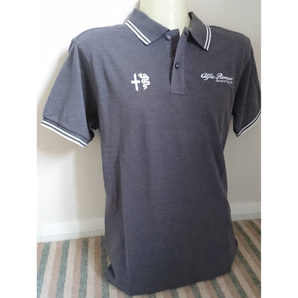 Grey Mens AROC Polo with contrast trim - Small ONLY