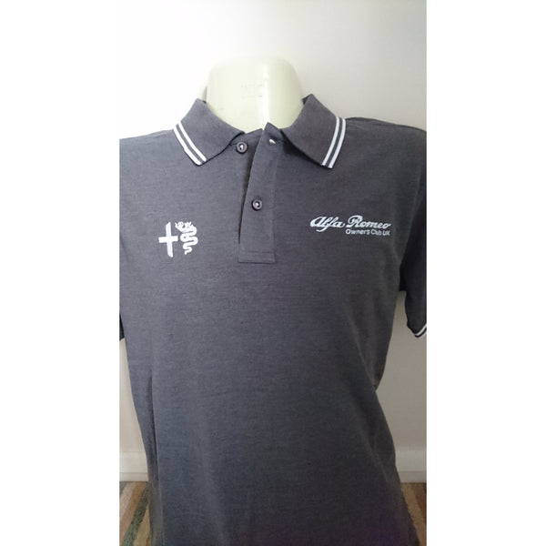 Grey Mens AROC Polo with contrast trim - Small ONLY